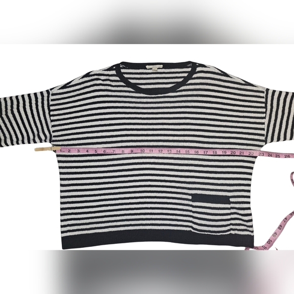 Eileen Fisher Organic Linen Dropped Shoulder Striped Boxy Top Size XS - EUC - Picture 6 of 14